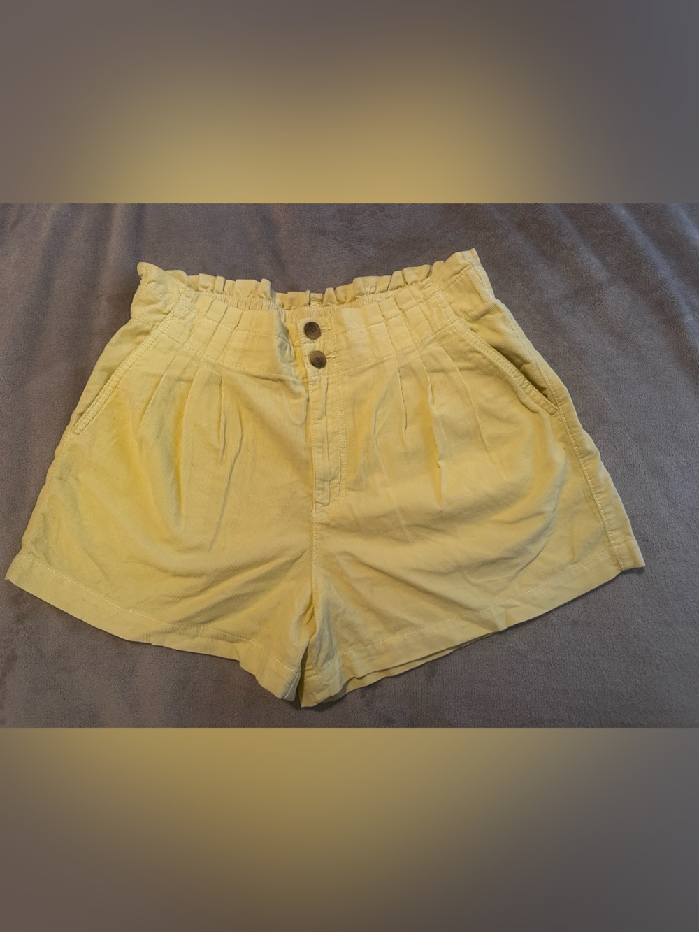 American Eagle Outfitters High-Waist Yellow Paperbag Shorts